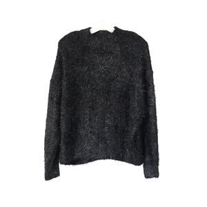 ANN TAYLOR Tinsel Wedge Sweater - Black - XL P